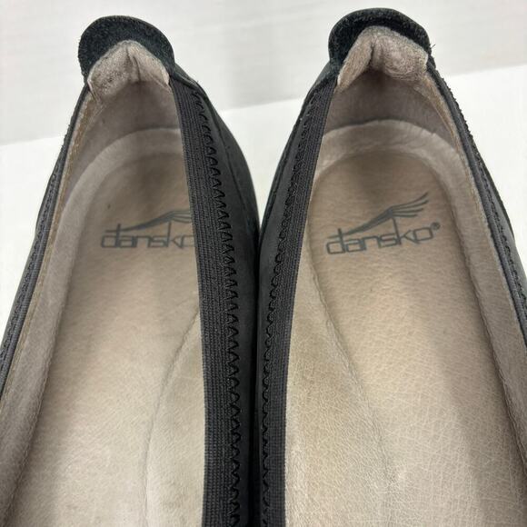 Dansko Women's Kristen Loafer Size EU 38 Black Suede Low Wedge Heel Slip On - Picture 5 of 10